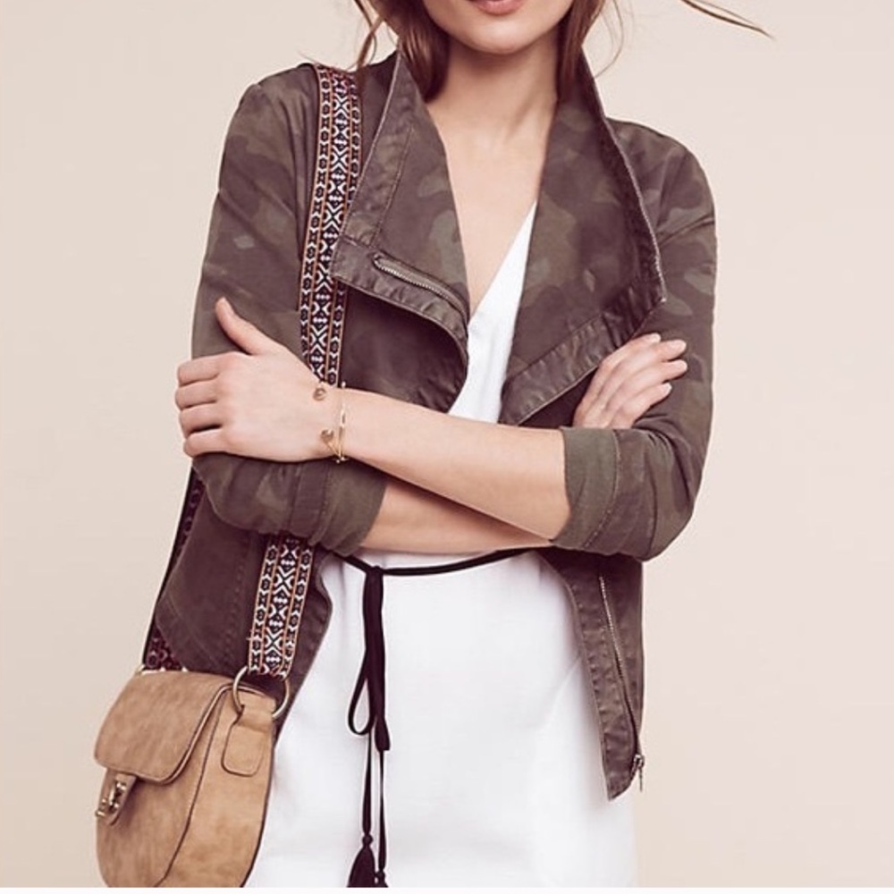 Anthropologie Marrakech Faravel Camo Moto Jacket Small S